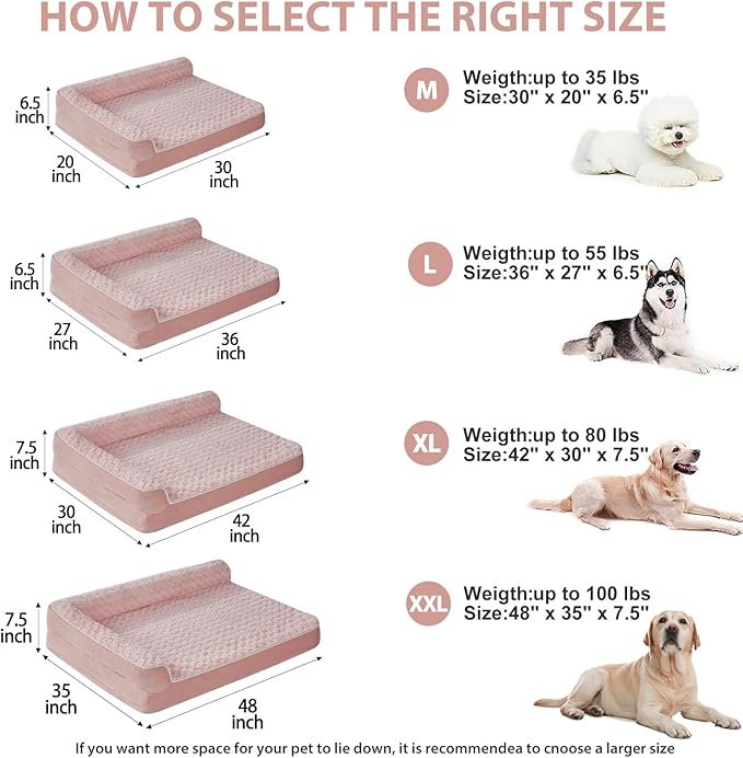 BFPETHOME Orthopedic Dog Beds for Large Dogs-Waterproof Sofa Dog Bed with Removable Washable Cover, Big Pet Bed with Waterproof Lining and Nonskid Bottom,Pet Bed for Large Dogs