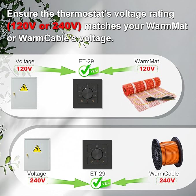 HEATIT Thermostat for Floor Heating, Manual Non-Programmable Electric Floor Heating Thermostat, Wide Voltage 100V-240V, Black