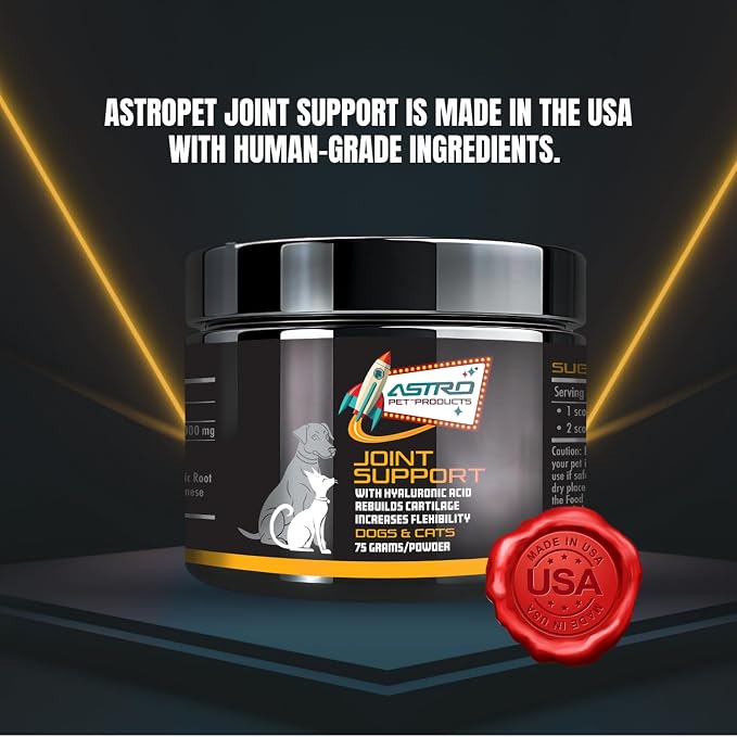 AstroPet - Joint Support - Joint Dietary Supplement for Dogs & Cats - Supports Cartilage Repair, Flexibility & Stiffness - Green Lipped Mussels, Glucosamine & Chondroitin - Made in USA - Powder - 75 g