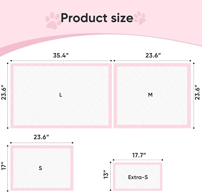 Super-Absorbent Leak-Proof Dog and Puppy Pet Training Pad, Housebreaking Puppy Pads Disposable (13" X 18"-Extra-Small 100PCS)