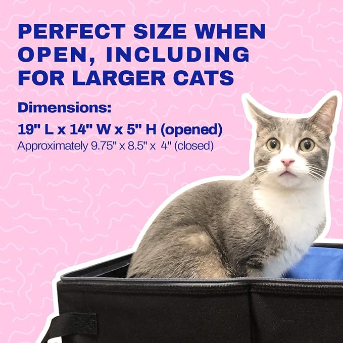 Travel Cat Navigator Backpack Carrier & Portable Collapsible Litter Box – Durable, Ventilated Cat Carrier for Travel, Hiking, Outdoor Use with Travel-Friendly Litter Box for Cats