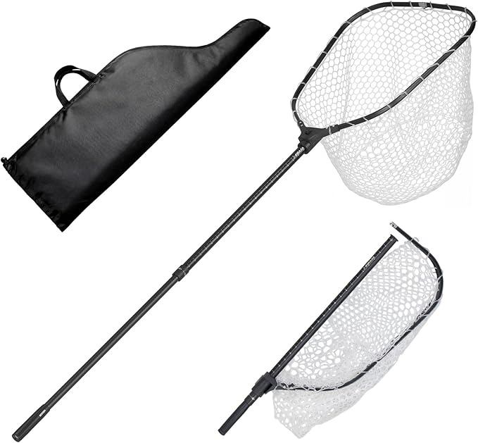 VEVOR Fishing Net, Landing Nets with Telescopic Handle Lightweight and Stronger Fish Gear, Durable and Fish-Friendly, for Kayak, Boat, Bank, Pond
