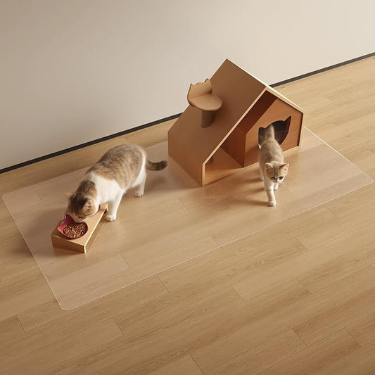 Clear PVC Floor Mat, 1.5mm Thick Waterproof Protective Mat for Hard Floors, Under Refrigerator, Pet Bowls, or Appliances – Cuttable, Easy to Clean (36"x 72")