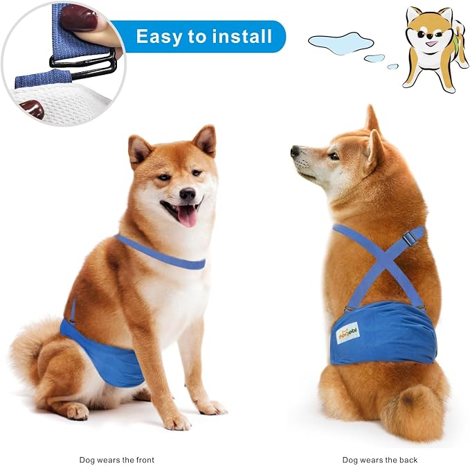 Idepet Belly Bands for Male Dogs with Suspender Detachable, 3 Pack Male Dog Belly Bands Washable Doggie Boy Diapers Reusable Male Pee Wraps for Small Medium Dog XL
