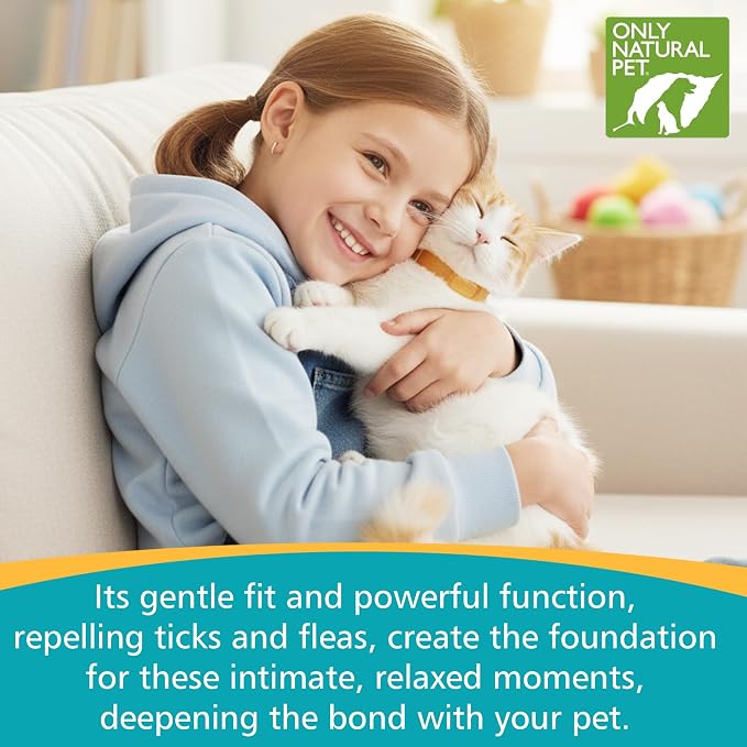 Only Natural Pet EasyDefense Flea & Tick Cat Collar - Feline Flea Collars Biting Insect Control - Pet Care that Protects up to 3 Months - for Cats (2 Pack)