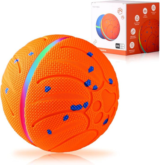 Smart Interactive Dog Toys Automatic Moving Dog Ball, Orange | ETPU New Material, Motion Activated Rolling & Rotating, For Medium & Large Dogs, Enrichment & Stimulation