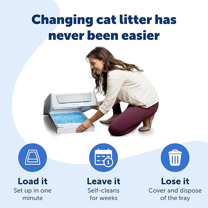 PetSafe ScoopFree Self-Cleaning Cat Litter Box Tray Refills with Lavendar Non-Clumping Crystals, 6-Pack