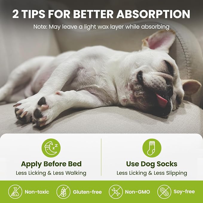 PawSono Lick-Safe Dog Paw & Nose Balm with Coconut Oil | All-Natural Moisturizer & Soother for Dry, Cracked Pads & Snout | Summer Hot Pavement & Sand Paw Wax, Nose Butter for Bulldogs(2.1oz *2)