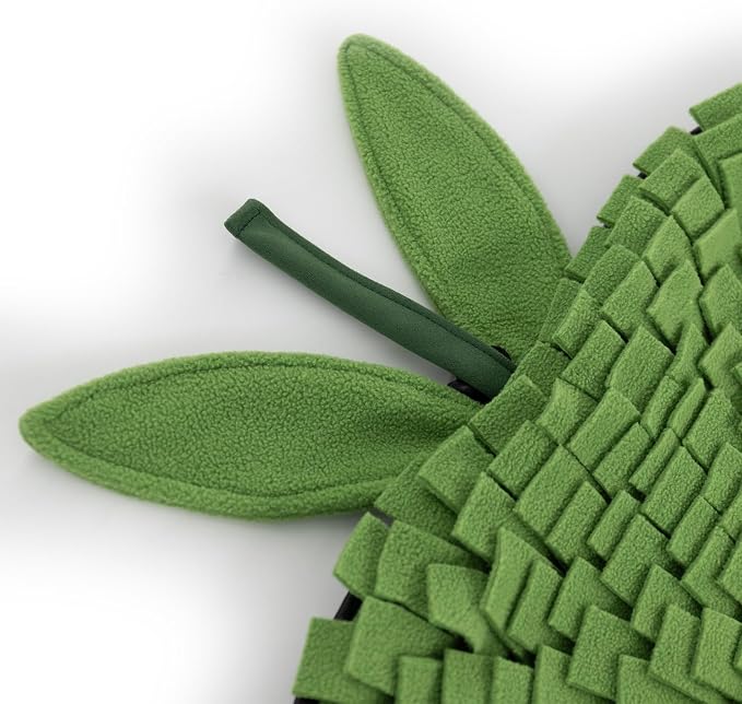 Apple Shaped Dog Snuffle Mat, 22" x 18" Large Interactive Sniff Mat for Slow Feeding & Foraging, Cute Green Enrichment Puzzle Toy for All Dogs Cats, Washable Nosework Training Pad to Relieve Boredom