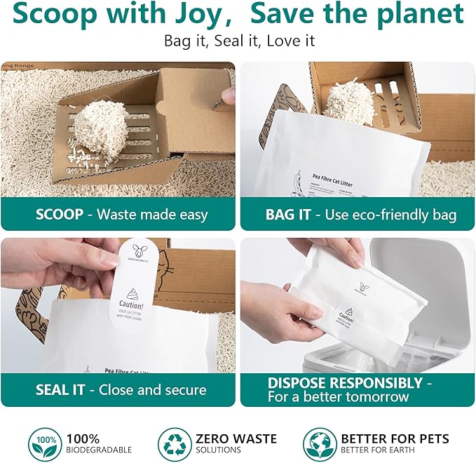 Cat Litter Travel Kit with Flushable Clumping Litter, Foldable Disposable Cardboard Litter Box & Scoop, Portable Cat Travel Essentials for Road Trips, Hotels, Moving & Emergency Use