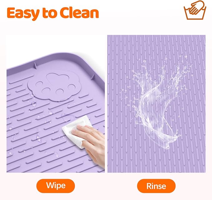 Pee Pads for Dogs, 50" x 35" Extra Large Reusable Silicone Mat, Washable Puppy Training Pads for Potty Training, Non-Slip, Leak-Proof, Indoor Floor Protection (Purple)