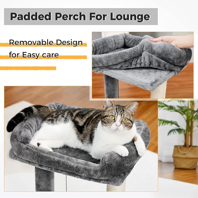 PAWZ Road Cat Scratching Post Bed Bundle with PAWZ Road Cat Tunnel 51 Inches Long Cat Toys Collapsible Tunnel 12 Inches in Diameter