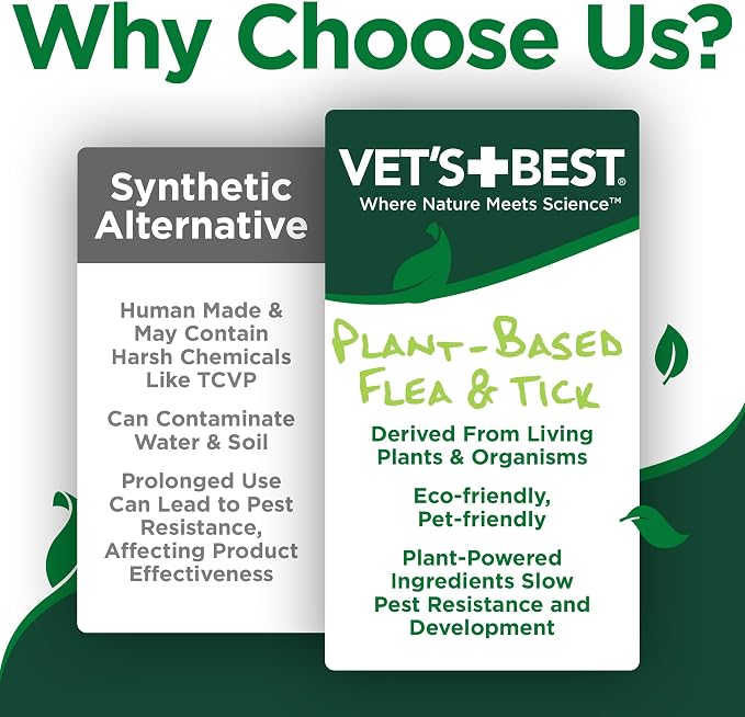 Vet's Best Natural Flea & Tick Easy Spray for Cats – Natural Flea & Tick Prevention with Cotton Spice Scent – Plant-Based Cat Spray with Essential Oils – Gentle Pest Control Formula – 14 oz Bottle