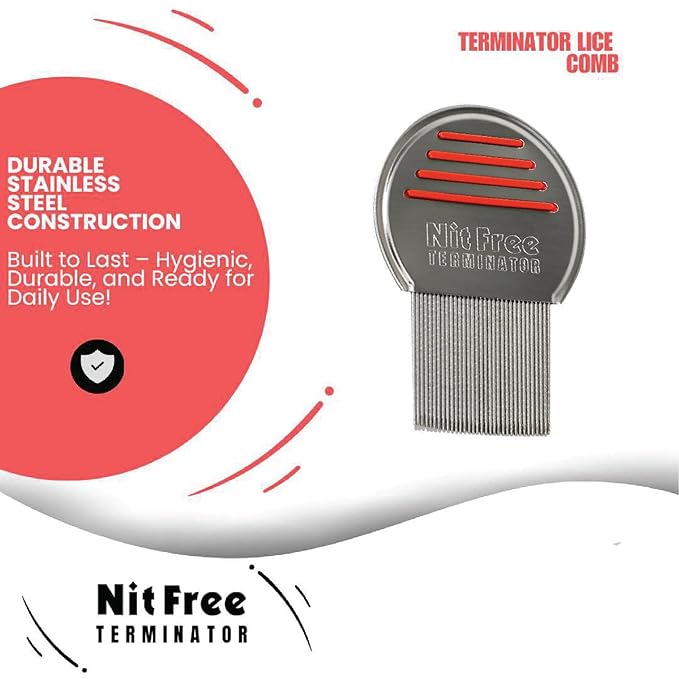 Nit Free Terminator Lice Comb - Professional Stainless Steel Comb for Effective Head Lice Treatment (Colors May Vary) (Pack of 48)