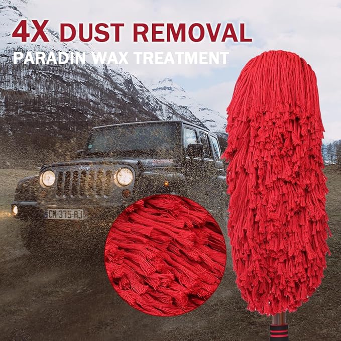Car Cleaning Supplies Duster, Exterior Scratch Free, Soft Brush Kit for Truck SUV RV Motorcycle, Wax Cotton Hair, Extendable Handle, Dust Removing No Lint, Gifts for Men Women