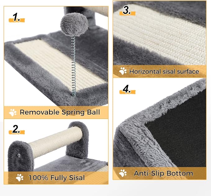 PAWZ Road Cat Scratching Post and Pad Bundle with PAWZ Road Cat Tunnel Collapsible S Shape 10.5 Inches in Diameter