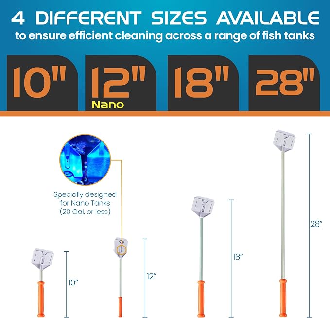FL!PPER Platinum Aquarium Hand Scraper for Glass and Acrylic Tanks - 18"