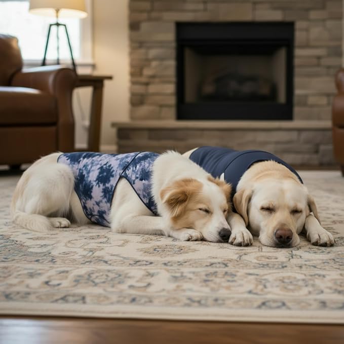 DAJIDALI® Dog & Cat Anxiety Vest & Spay Recovery Suit – Silent Adjustable Calming Wrap for Surgery & Thunderstorms – 2-Piece Cone & Recovery Onesie Alternative