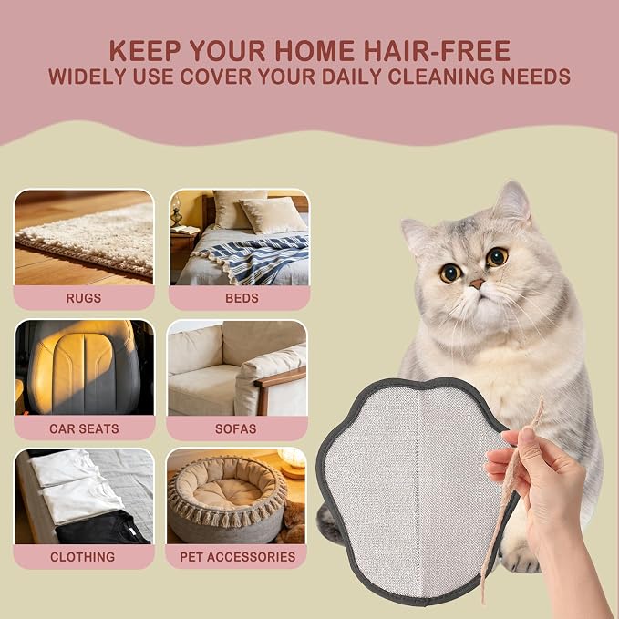 2 PCS Thickened Electrostatic Pet Hair Removal Gloves, Reusable Five-Finger Pet Hair Remover Brush for Dogs & Cats, Gentle Lint Remover Glove for Furniture, Couch, Clothes, Car Seat