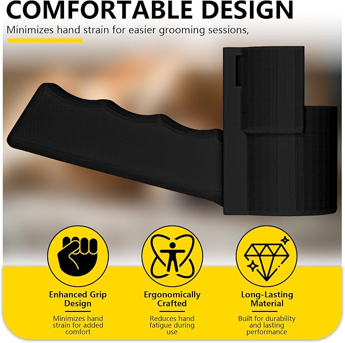 Grip Dryer Handle for Dogs V3, Lightweight Holder for High Velocity Dog, Enhanced Comfort & Control for Pet Grooming Dryers(Black)