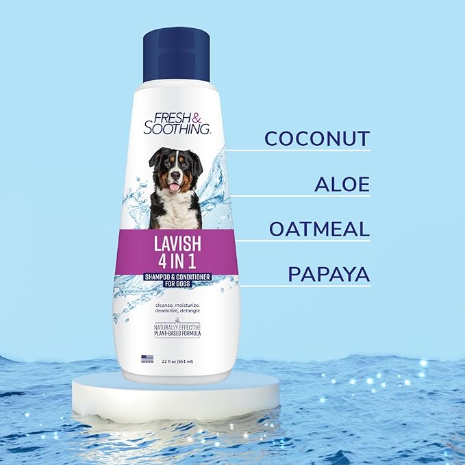 Fresh & Soothing Lavish 4-in-1 Shampoo + Conditioner for Pets, 22oz - 4 Pack