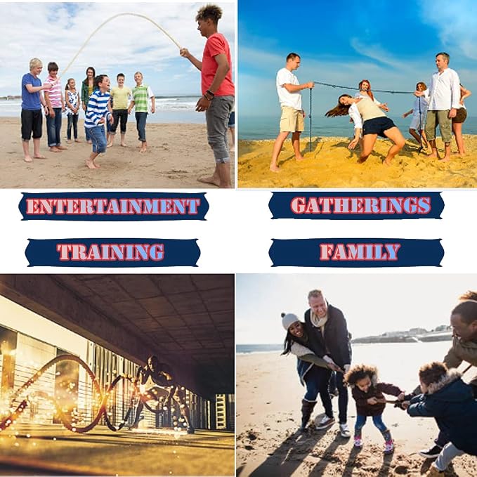 40 Feet Tug of War Rope for Kids and Adults, Outdoor Games Summer Outdoors Yard Backyard Camping Lawn for Field Day Family Reunion Birthday Party Team Building Activities Carnival