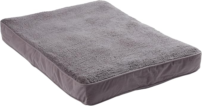 Happy Hounds Daisy Deluxe Supportive Sherpa Dog Bed, Small (36 x 24 in.), Pewter