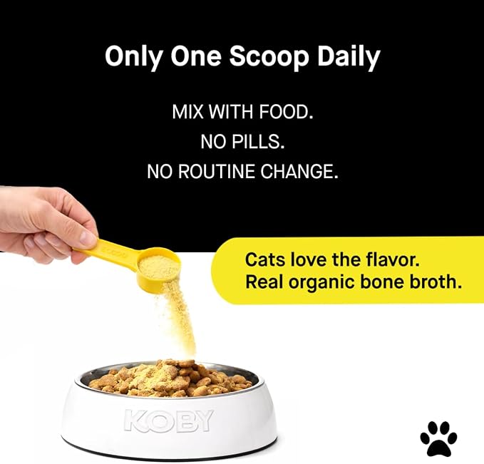 Koby Cat Probiotics | Daily Digestive Support for Sensitive Cats | Helps Loose Stool & Upset Stomach | Certified Organic | Vet Preferred, Clinical Dose | Easy-to-Use Powder