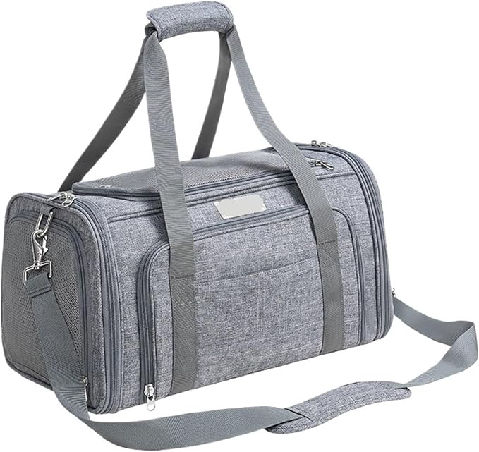 Compatible for Large Space Comfortable Travel Foldable Hook Pet Carrier Bag Portable Puppy Backpack(C,M)