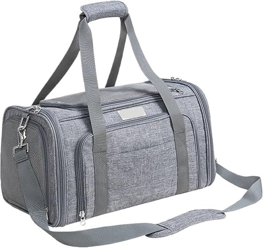 Compatible for Large Space Comfortable Travel Foldable Hook Pet Carrier Bag Portable Puppy Backpack(C,M)