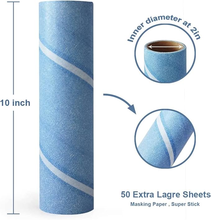 Leo Large 10-Inch Wide Lint Roller Refills 175 Sheets with extendable Handle to 45 inch for Lint Removers Household Cleaning Easily Remove Pet Hair Dust and Debris from Floors Carpets and Furniture