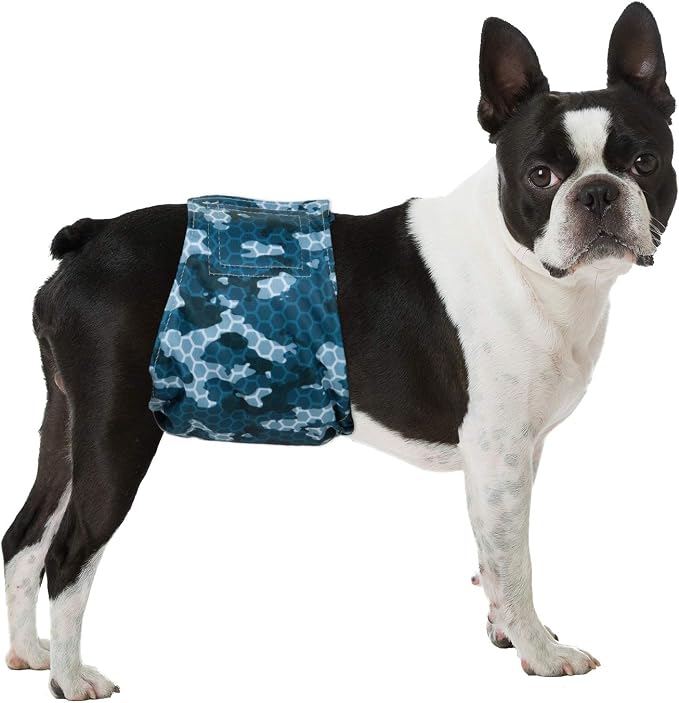 Pet Soft Dog Belly Band - 3 Packs Reusable Dog Diapers Male Doggy Diapers Wraps - Washable Dogs Belly Bands for Male Dogs (Army, XL)