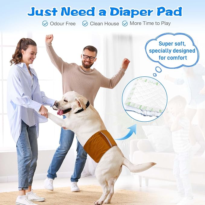 Dog Diaper Liners 130ct, Super Leak Proof and Absorption Disposable Dog Diaper Booster Pads for Female and Male Fit Most Reusable Pet Belly Bands, Wraps, and Period Diapers (X-Large，XL-130ct)