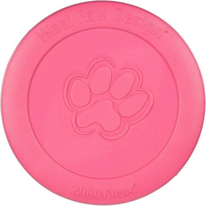 WEST PAW Zogoflex Zisc Dog Flying Disc, High Flying Aerodynamic Disc for Dogs Puppy – Lightweight, Floatable Disc for Fetch, Tug of War, Catch, Play – Doubles as Food/Water Bowl, Large 8.5", Geranium
