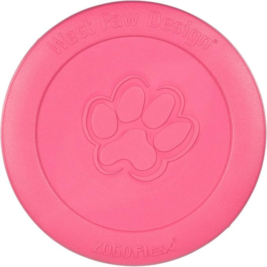 WEST PAW Zogoflex Zisc Dog Flying Disc, High Flying Aerodynamic Disc for Dogs Puppy – Lightweight, Floatable Disc for Fetch, Tug of War, Catch, Play – Doubles as Food/Water Bowl, Large 8.5", Geranium