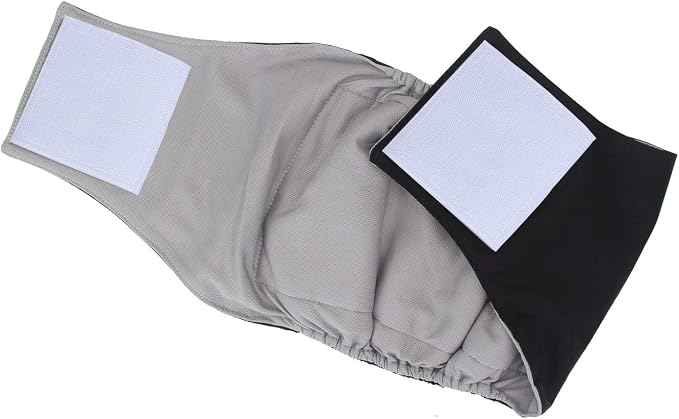 Teamoy 3 Pack Male Dog Diaper Wrap with Gray Lining, Washable Puppy Belly Bands, Super-Absorbent and Comfortable(L2,20-24" Waist)