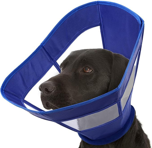 Dog Cone Collar Soft Adjustable Cone for Dogs to Stop Licking Dog Recovery E-Collar for Small Medium Large Dogs After Surgery Alternative(Blue, M)