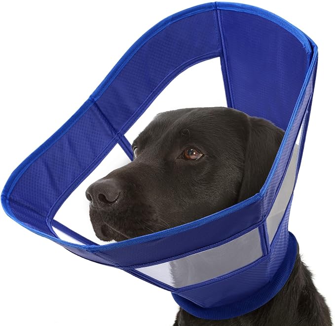 Dog Cone Collar Soft Adjustable Cone for Dogs to Stop Licking Dog Recovery E-Collar for Small Medium Large Dogs After Surgery Alternative(Blue, S)