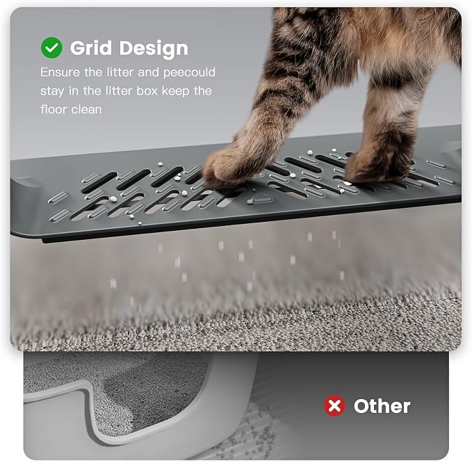 XXXXX+L Stainless Steel Cat Litter Box with Lid, 28" L x 20" W x 16" H Metal Litter Box with Hight Sides for Big Cats & Multiple Cats, Never Absorbs Odors, Anti-Urine Leakage, Easy Cleaning (Gray)