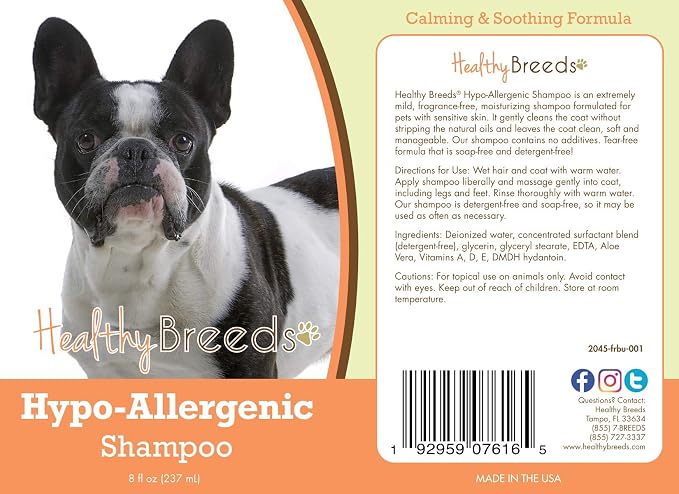 Healthy Breeds French Bulldog Hypo-Allergenic Shampoo 8 oz (Pack of 2)