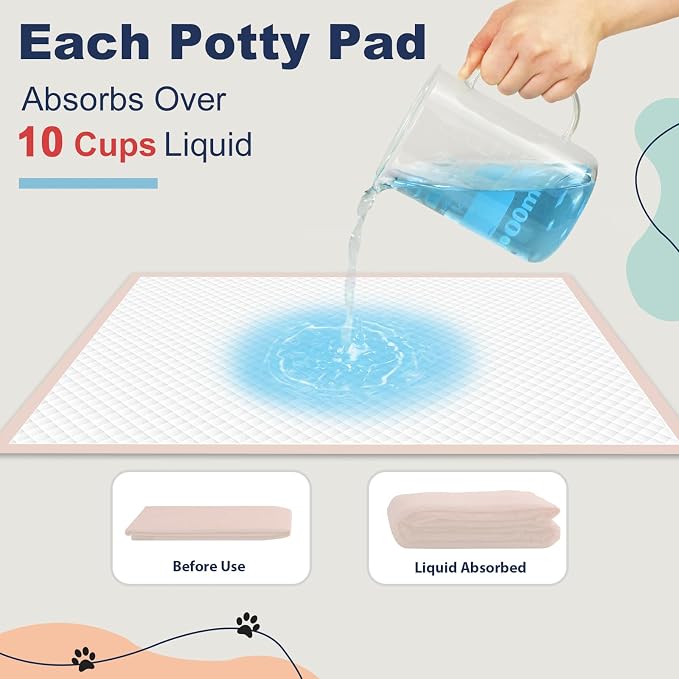 XXL Dog Pee Pads 36"x36" Extra Large Pink Puppy Pads, 6-Layer Super Absorbent & Leak-Proof Potty Training Pads, 35 Count Pet Pads for Cats, Rabbits & Small Animals