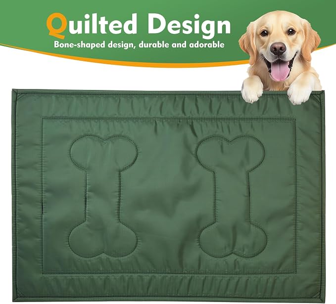 Chew Proof Dog Crate Pad - Indestructible Durable Dog Bed for Aggressive Chewers, Machine Washable & Waterproof Indoor Outdoor Tough Kennel Pad for Small Dogs (X-Small (17"x23"),Green)