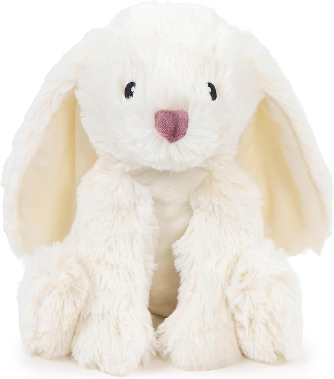 Calming Plush Dog Toy with Squeaker, Ultra-Soft Floppy Cuddle Companion, Coconut Scented, Bunny, Small, 7.9”