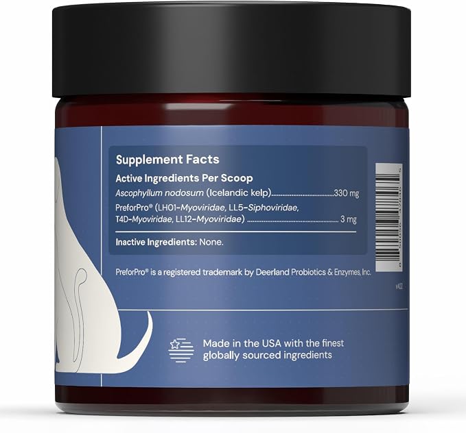 Animal Biome Dental Powder for Dogs & Cats, 60g (180 Scoops) – Oral Cleanse Phage + Kelp Prebiotic Dog Teeth Cleaning Powder, Supports Clean Teeth, Fresh Breath, Sprinkle-on Daily Food Topper w/Scoop