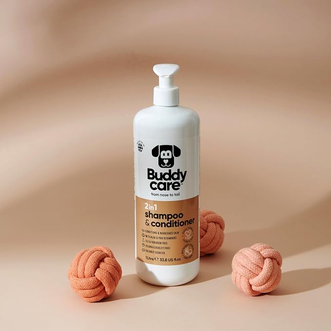 2in1 Dog Shampoo & Conditioner by Buddycare | Coconut Scented | with Aloe Vera and Pro Vitamin B5 (33.8oz)