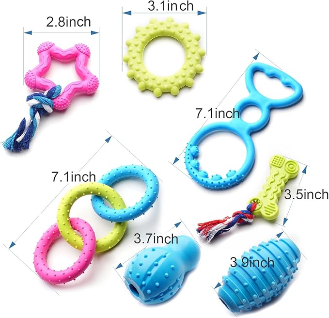 SZKOKUHO Small Dogs Puppy Chew Toys 17Pack Cute Variety Shape Multi Colors Designs to Bite Anytime Enjoy Teething Toys Training Supplies