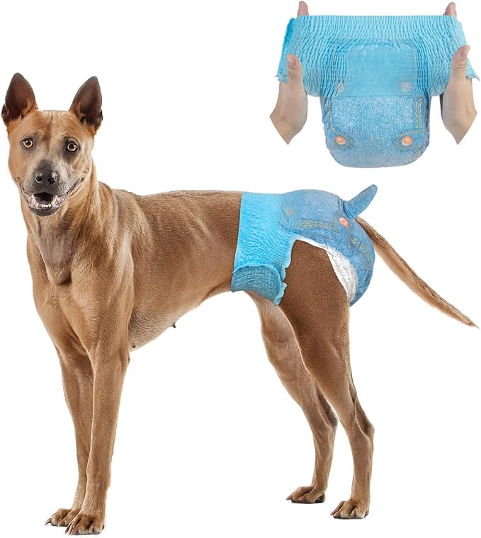 Dono Dog Diapers Female Large Dogs | Stretchy Waist, Disposable Full Wrap, For Puppy in Heat Period, 360° Leak-Proof, Super Absorbent, Small Medium Sizes