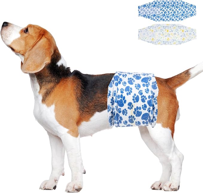 Dono Dog Diapers Male Disposable Male Dog Wraps 60ct Doggie Diapers Wetness Indicator Leak-Proof Dog Belly Wraps, Rapid-Dry Gel Technology Puppy Diapers for Excitable Urination Incontinence, Medium