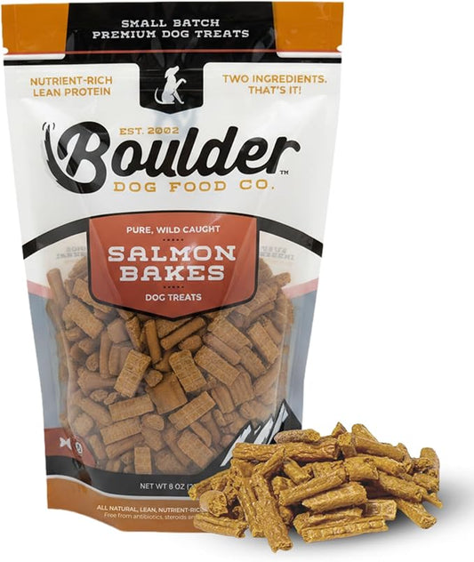 Salmon Bakes Grain Free Natural Dog Treats for Small to Large Breed - Low Calorie for Training - High Value, Healthy Dog Treats for Small, Medium & Large Dogs (16oz)