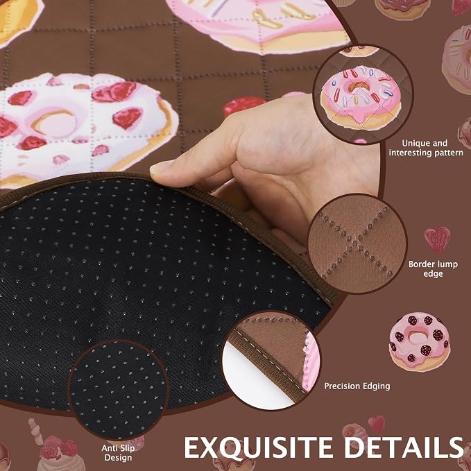 IEUUMLER Washable Pee Pads for Dogs, 2 Pack Cake Pattern Reusable Waterproof Puppy Potty Pads, Non-Slip Absorbent Pet Training Pads for Playpen Crate Bed EU015 Coffee Cake, 36x36